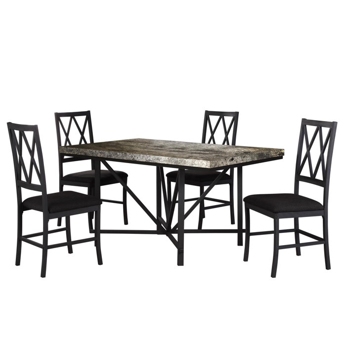 Fleur De Lis Living Sandiford Faux Concrete 5 Piece Dining Set