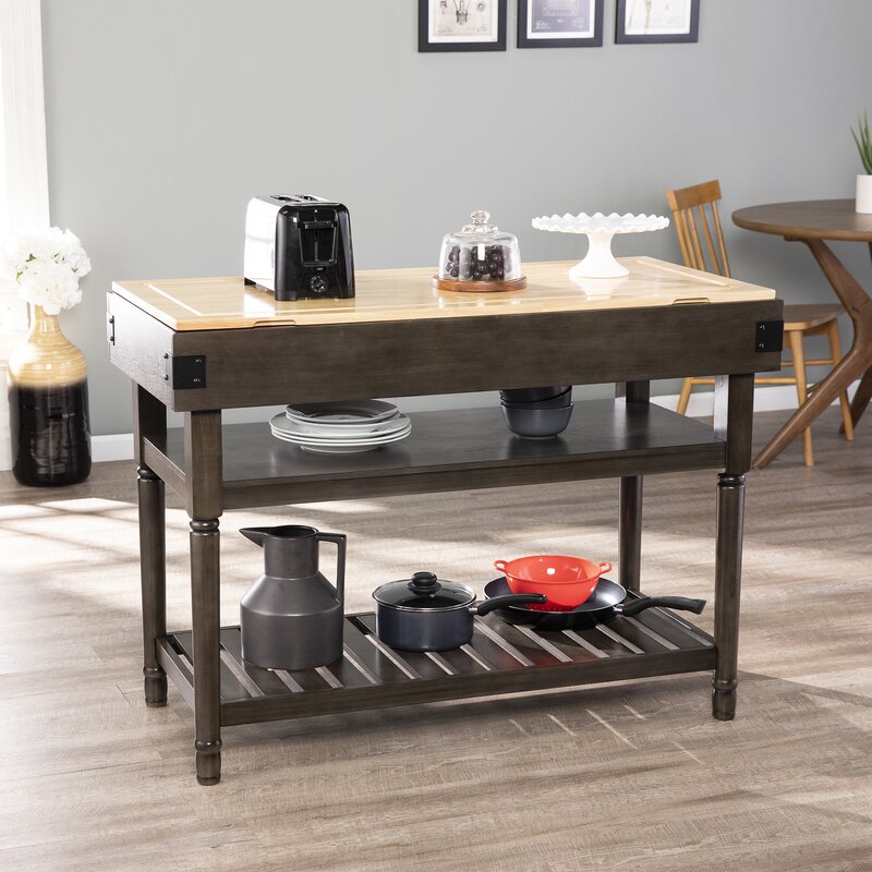 Gracie Oaks Waysmere Stationary Kitchen Island & Reviews | Wayfair