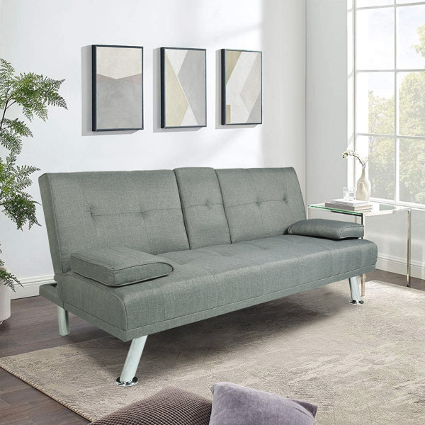 Latitude Run Elom Twin 66 Wide Tufted Back Convertible Sofa Wayfair