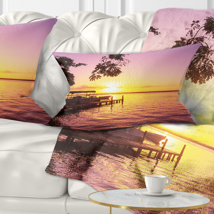 East Urban Home Landscape Tropical Beach With Fantastic Sunset Lumbar Pillow Wayfair