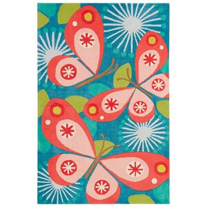 Annie Hand-Tufted Blue/Pink Area Rug