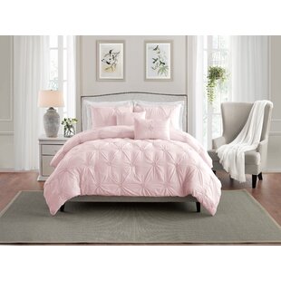 Lovely White Grey Pink Comforter Shams Cal King Queen Full 3 pcs Free Shipping 