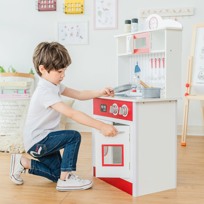 teamson kids little chef wooden toy play kitchen