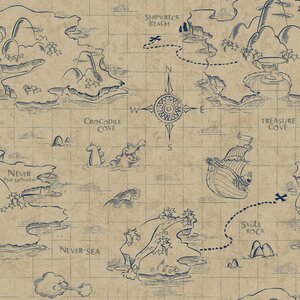 Walt Disney Kids II Pirate Map 33' x 20.5