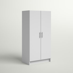 10 kg 2-Door Cabinet with 4 Tier Max Load Capacity Tall Plastic Broom Cupboard 