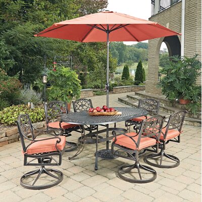 August Grove Ayleen 9 Piece Dining Set With Cushion August Grove Color Rust Bronze Dailymail