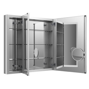 Verdera Aluminum Medicine Cabinet with Adjustable Flip Out Flat Mirror, 40