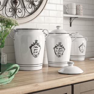 Kitchen Ceramic Canister Sets Wayfair 3 Piece Kitchen Canister Set