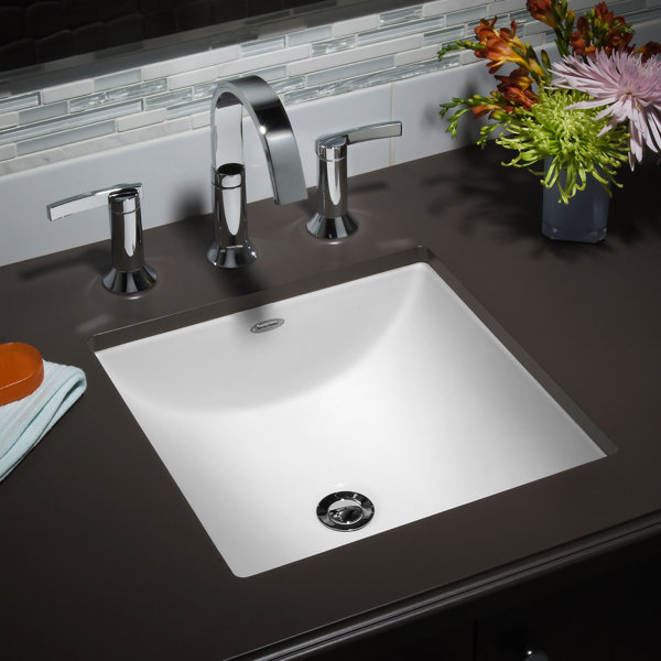 studio vitreous china square undermount bathroom sink with overflow
