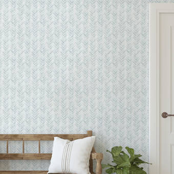 Magellan Watercolor Herringbone Paintable Peel And Stick Wallpaper