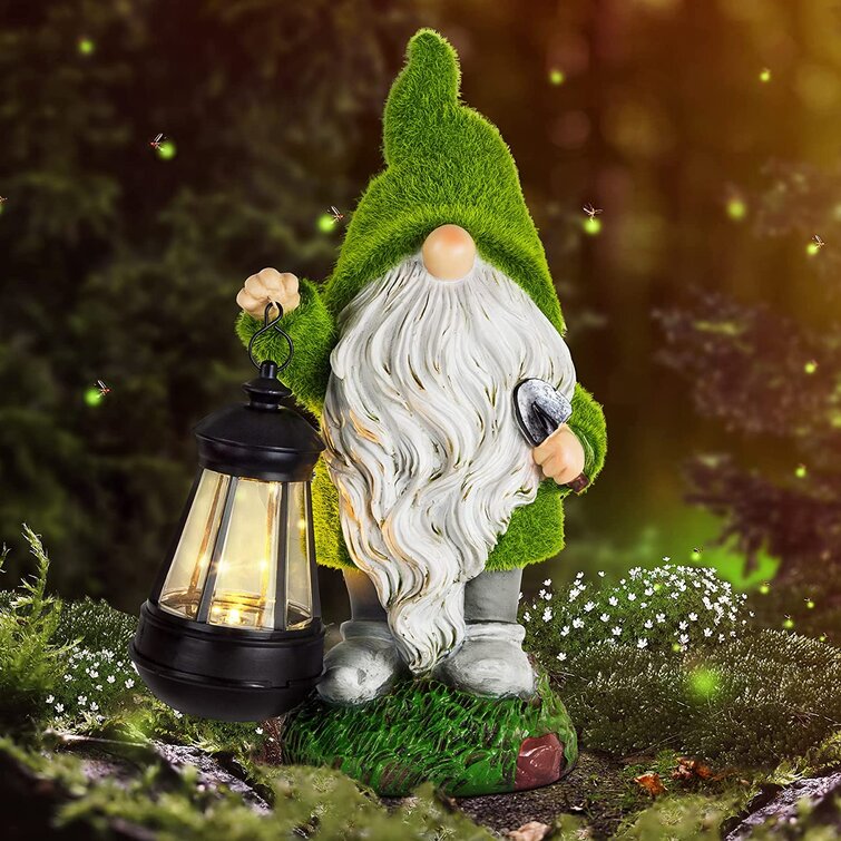 Trinx Garden Gnomes Decoration, Outdoor Flocked Gnome Statue With ...