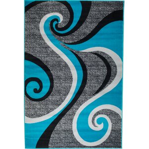 Rick Gray/Turquoise Indoor Area Rug