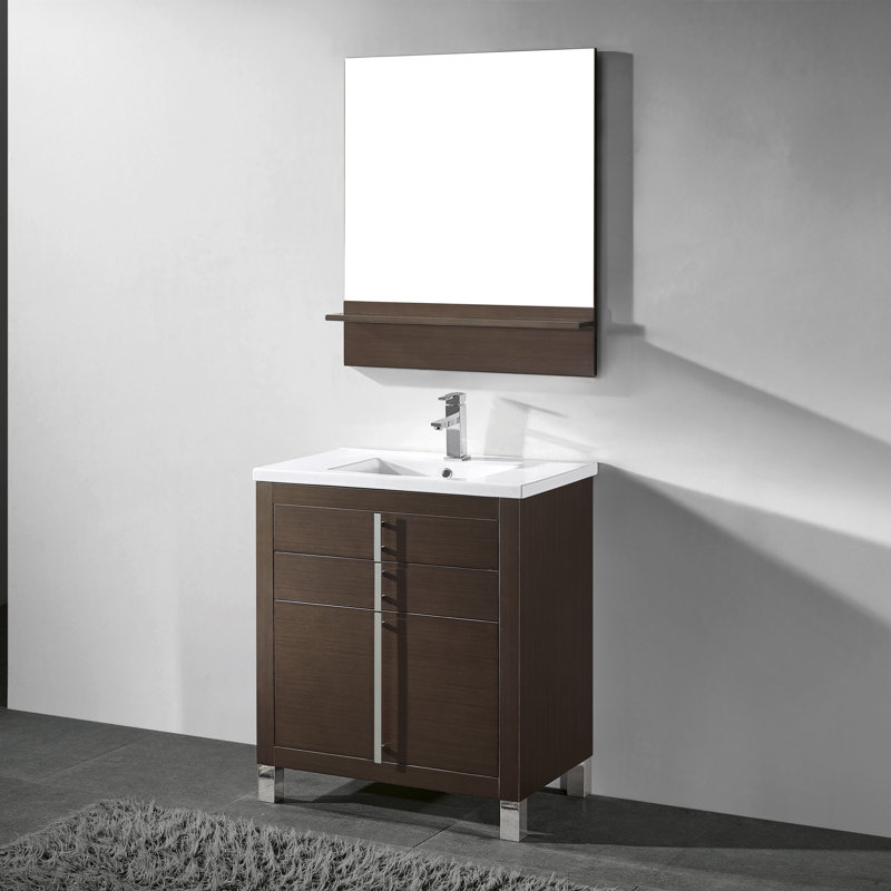 Turin 30" Single Bathroom Vanity Set with Mirror