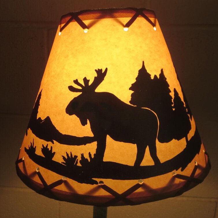 Rustic Oiled Kraft Laced Moose Lamp Shade 18" 