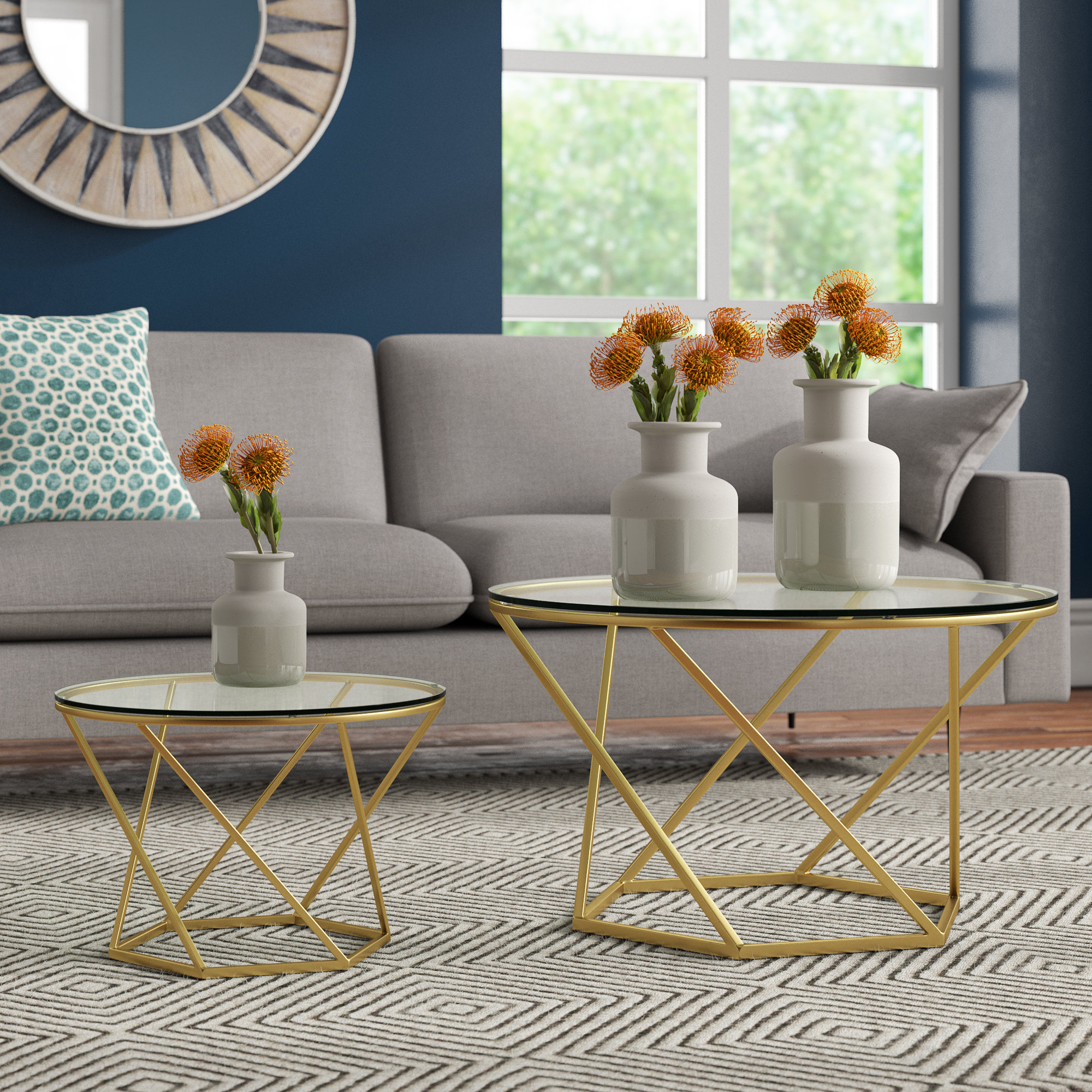 Adrianna 2 Piece Coffee Table Set Reviews Joss Main Adrianna 2 Piece Coffee Table Set