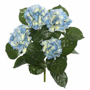 JMB Holiday & Home Assorted Blue/Pink faux Hydrangea Floral arrangement in Nickel colored Urn 10