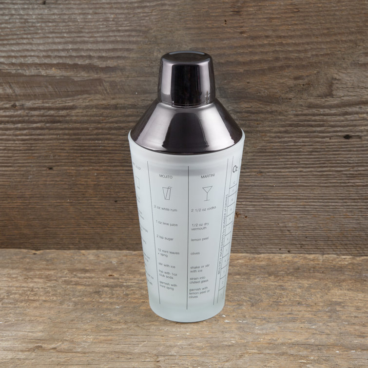 Silver-Plated Mounting Frosted Glass COCKTAIL SHAKER