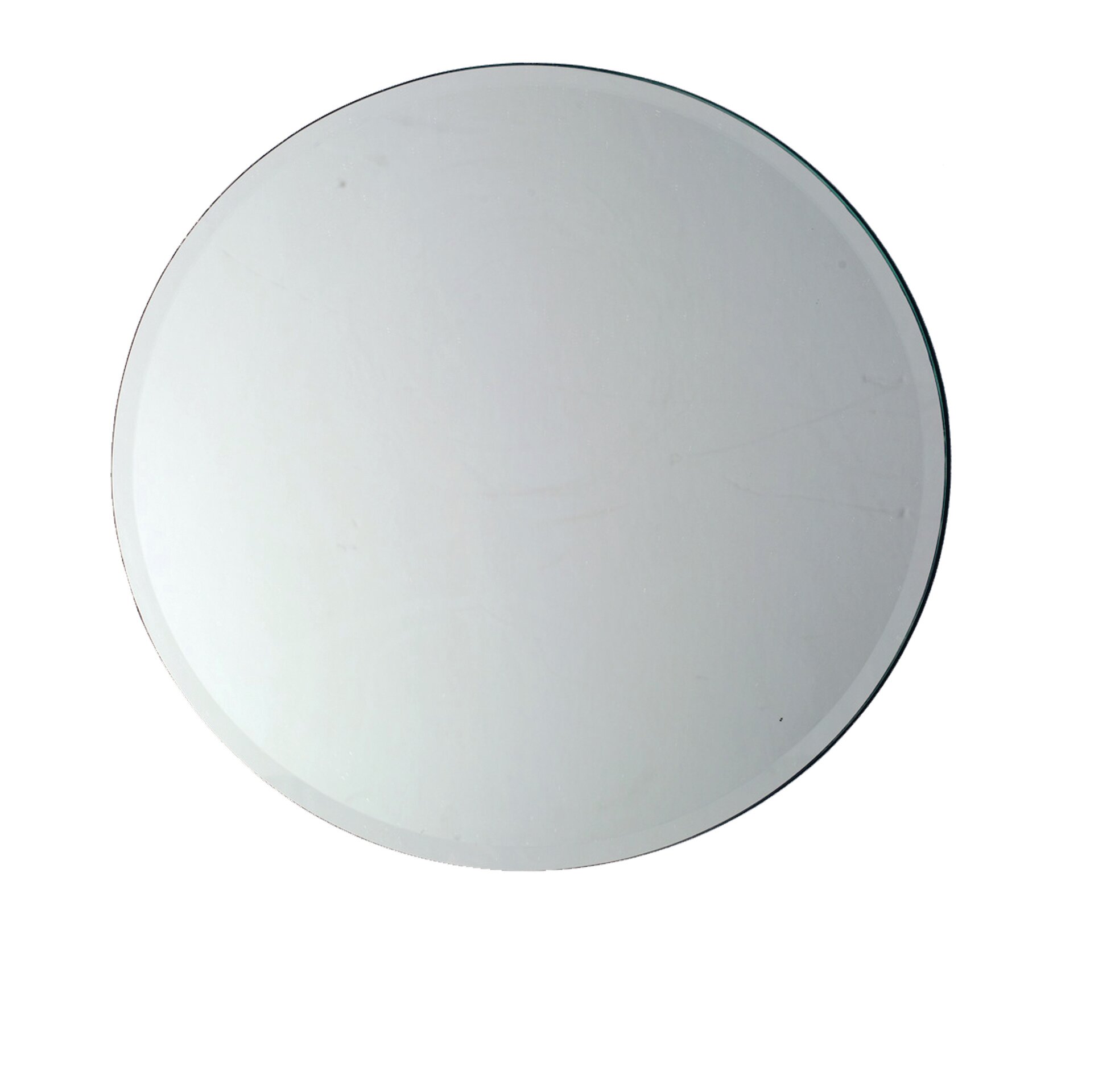 Kristie Round Edged Glass Centerpiece Beveled Frameless Accent Mirror