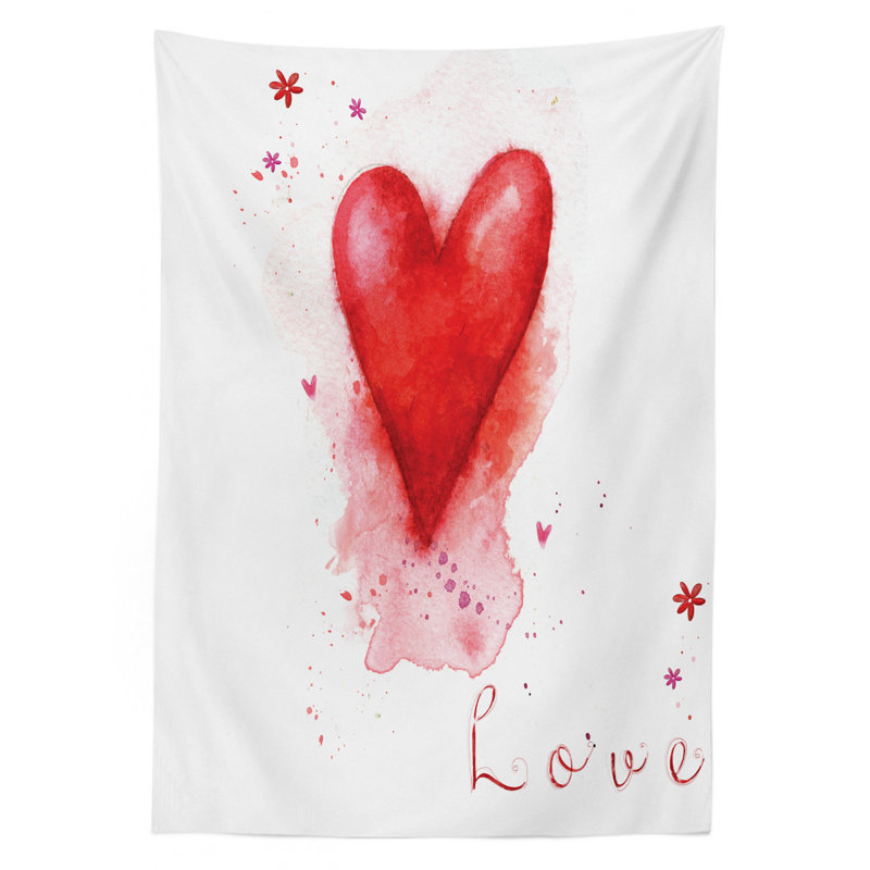 East Urban Home Ambesonne Love Tablecloth Watercolors Painted