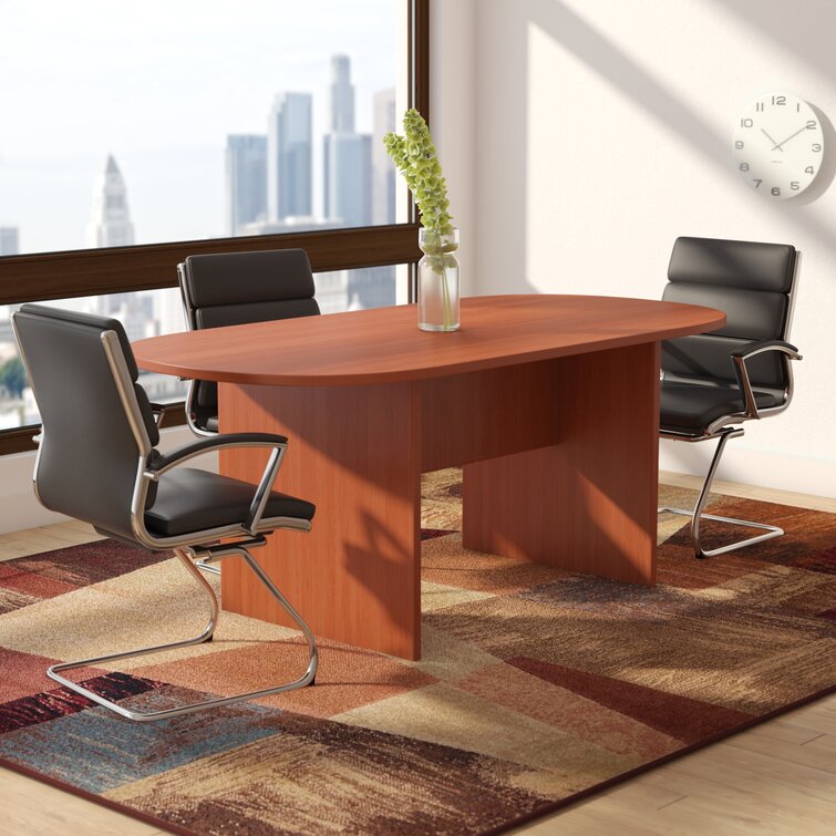 with No-Tools Assembly Niche Mod Conference Table with No White Wood Grain 7 