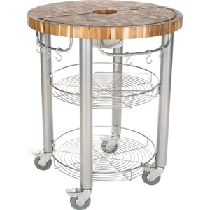 Pro Stadium Kitchen Cart with Butcher Block Top
