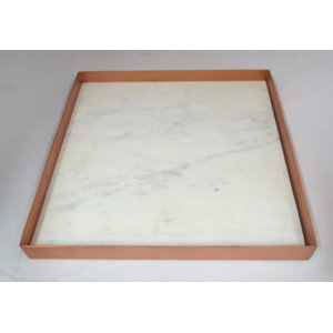 Marble And Metal Square Serving Tray