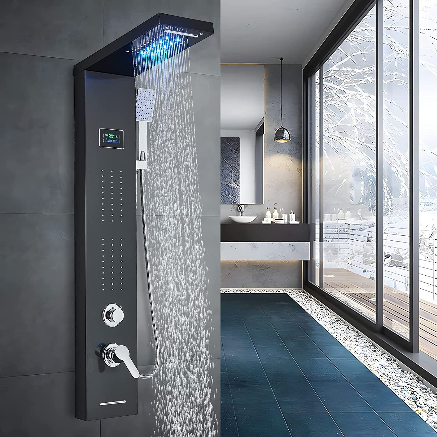 Senlesen 44.4" Shower Panel with Fixed Shower Head Wayfair