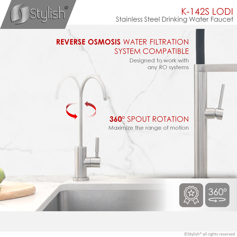 TJJL Kitchen Tap Kitchen Faucet Dual Spout Drinking Water Filter Brass 3 Color Purifier Vessel Sink Mixer Tap Hot And Cold Water