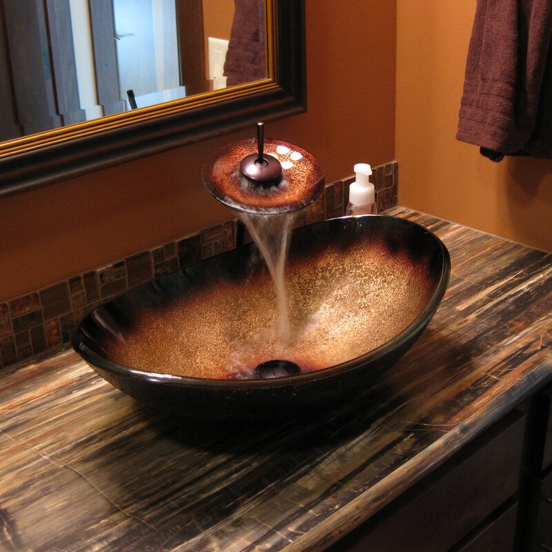 Rena Tempered Glass Oval Vessel Bathroom Sink