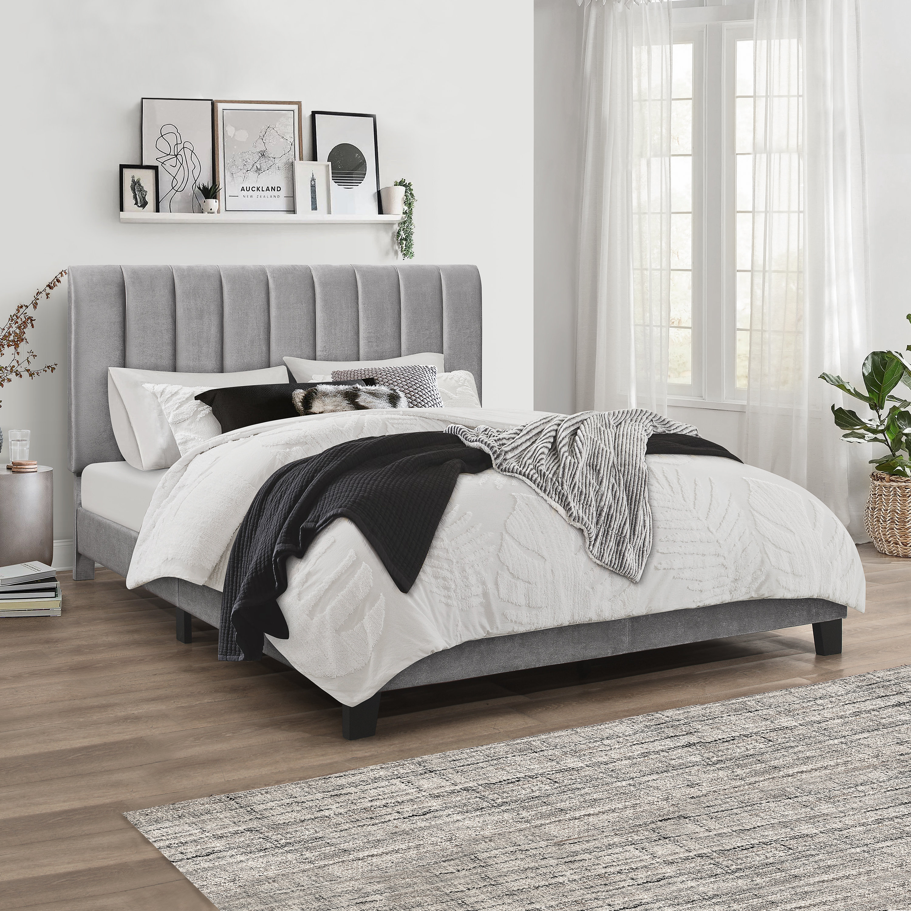 Etta Avenue Novalee Tufted Upholstered Low Profile Platform Bed Reviews Wayfair