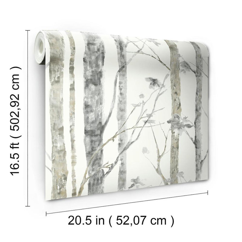 Winston Porter Ballywillin Birch Tree Peel And Stick 16 5 X 20 5