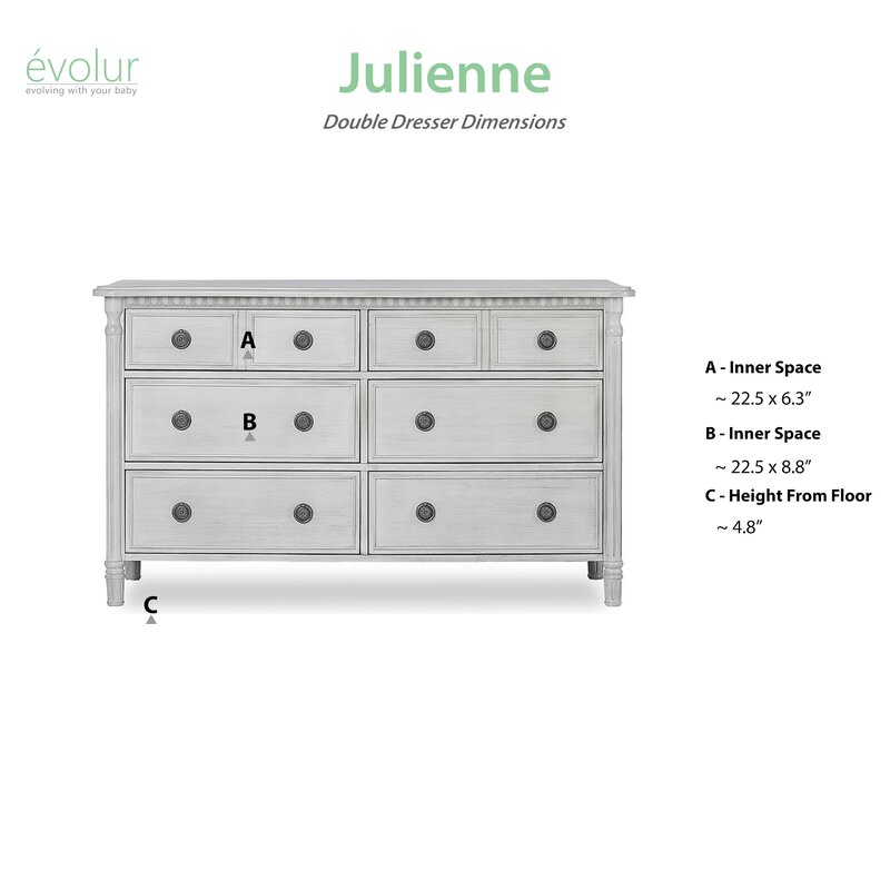 Evolur Julienne 6 Drawers Double Dresser Reviews Wayfair Ca