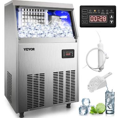 100LB ADT Ice Maker 100LBS/24H Stainless Steel Commercial Ice Maker 