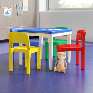 wooden lego table with chairs