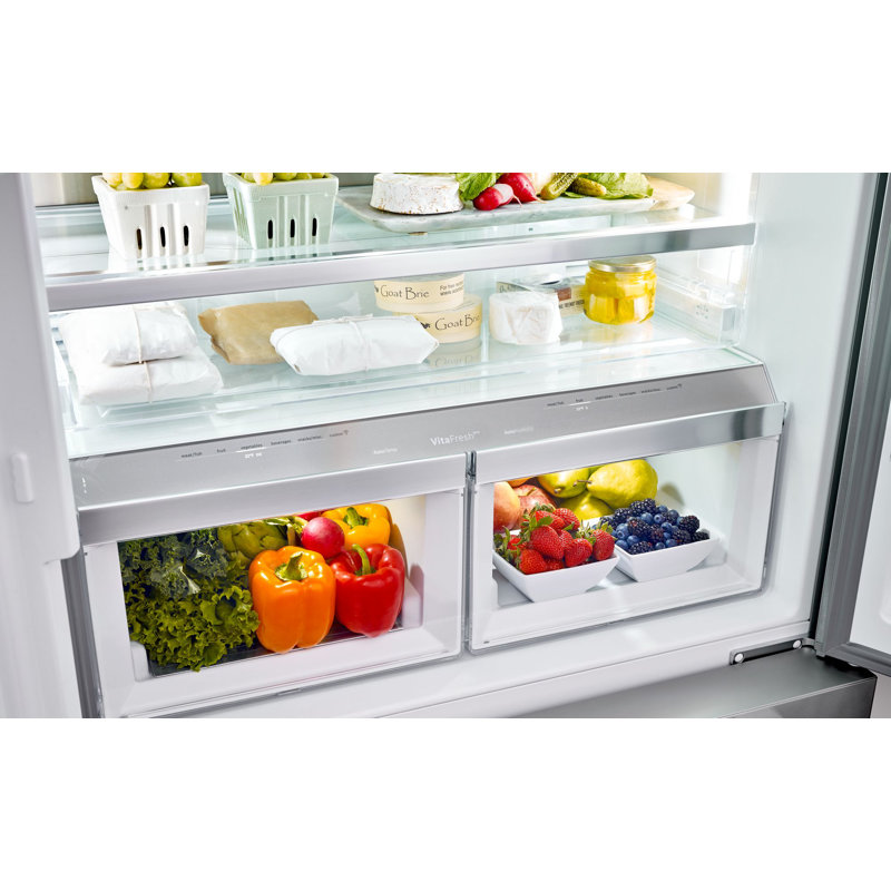 Bosch 800 Series 21 Cu Ft Smart Energy Star French Door Refrigerator With Flexbar Reviews Wayfair