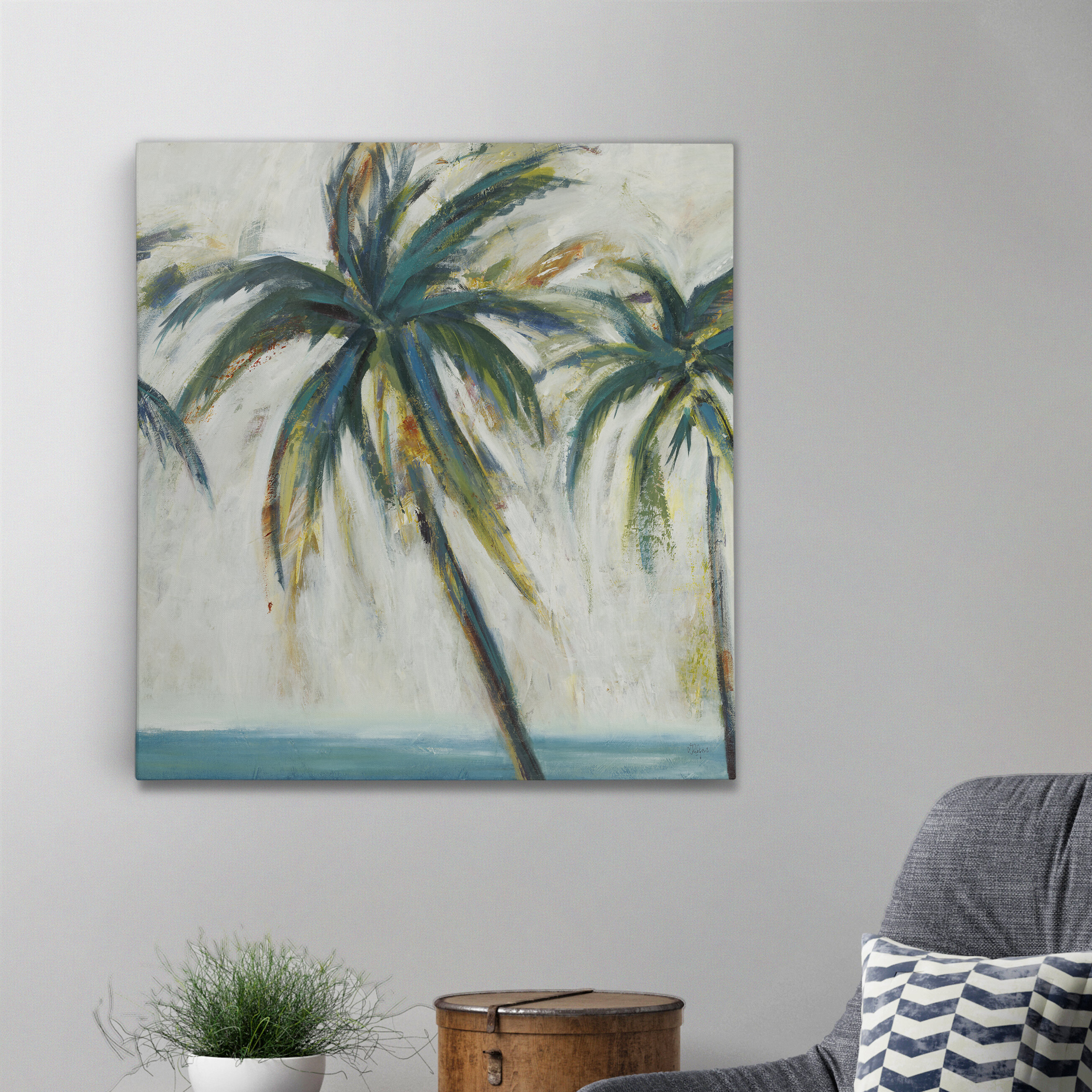 Ebern Designs Palms I - Wrapped Canvas Print | Wayfair