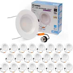 QPLUS 10W Energy Star Certified 3000K Warm White, 12 Pack 750 lumens Type IC Rated 50000 Hours Life Dimmable =75W cETLus Lited 4 Inch Slim Recessed LED Pot Lights with Brushed Nickel Trim Rings