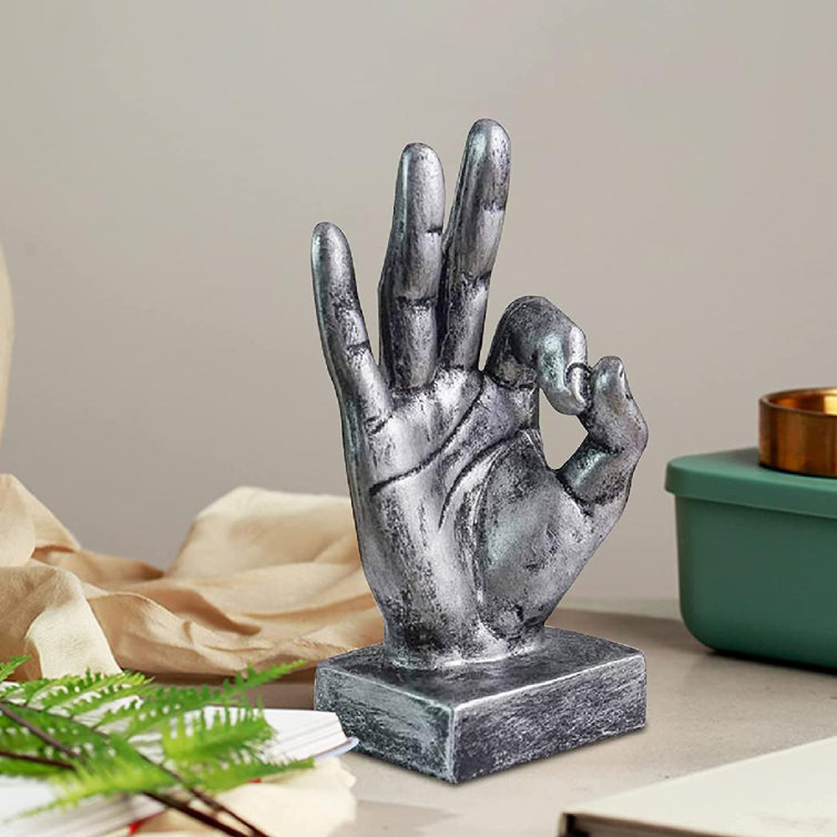 Nice purchase Hand Finger Gesture Desk Statues Fingers Sculpture Creative Home Living Room Cabinet Shelf Decoration Victory Gesture in Silver Nice purchase Hand Finger Gesture Desk Statues Fingers Sculpture Creative Home Living Room Cabinet Shelf Decoration Victory Gesture in Silver