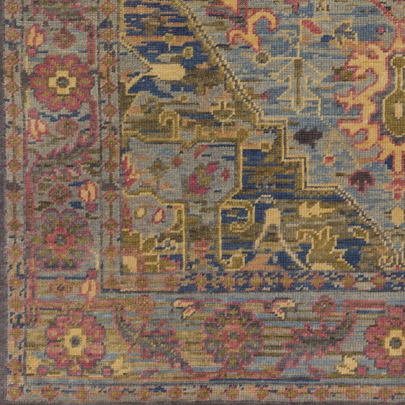 Surya Mollie Hand Knotted Green Purple Area Rug Wayfair
