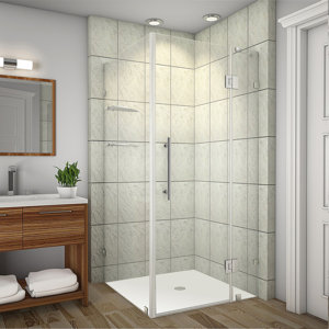 Avalux GS Completely Frameless Hinged Shower Enclosure with Shelves