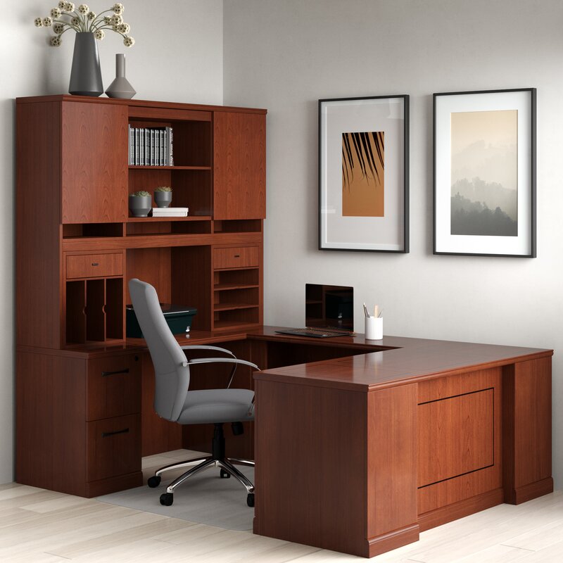 Symple Stuff Ungar U Shape Executive Desk With Hutch Wayfair