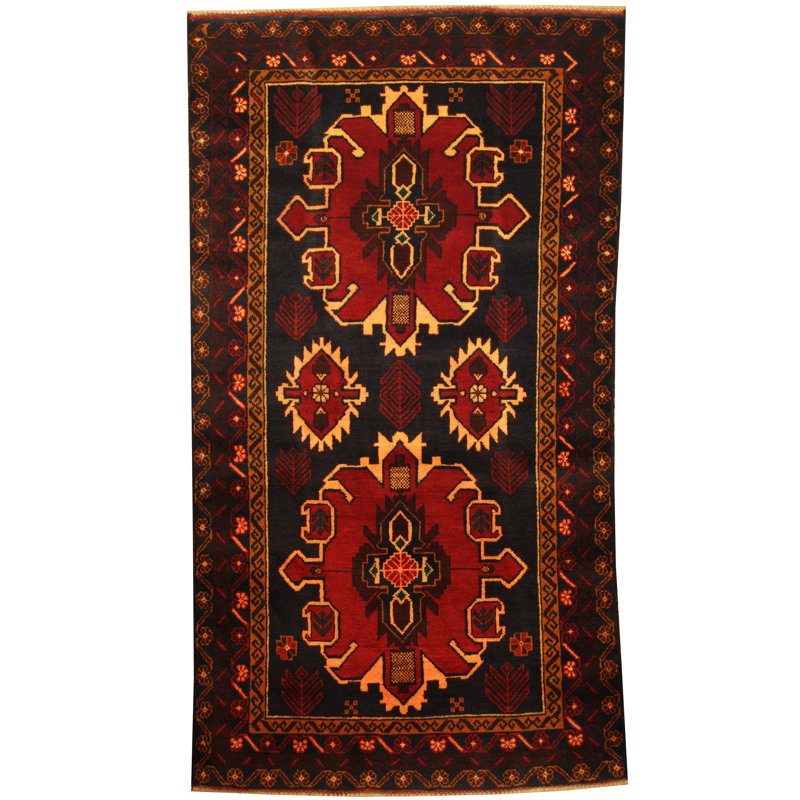 Isabelline Prentice Tribal Balouchi Woolnavy Red Area Rug Wayfair
