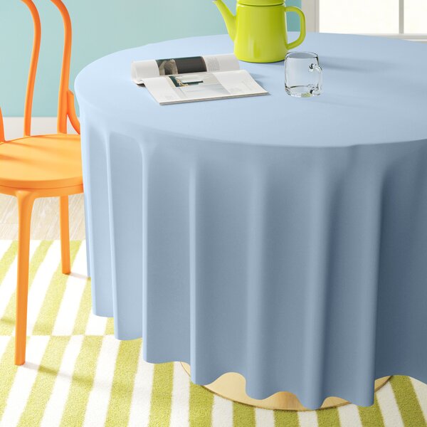 Round Tablecloth Large Blue Black Teal Modern Fish Water Abstract Cotton Sateen 