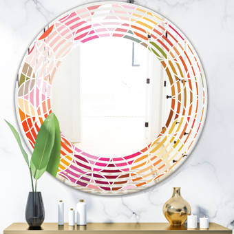East Urban Home Triple C And Black Art Deco Pattern Glam Frameless Wall Mirror Wayfair