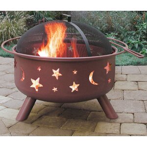 Big Sky Stars and Moon Steel Wood Burning Fire Pit