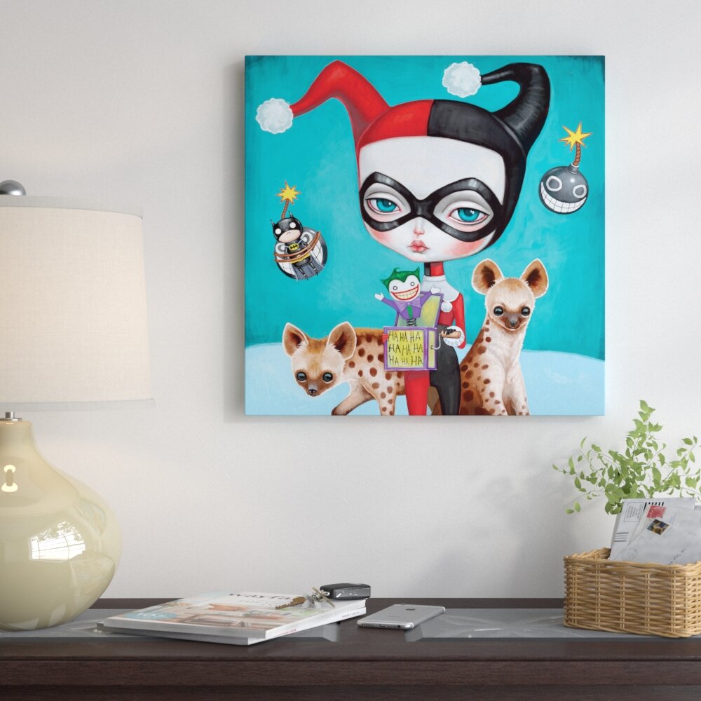 Harley Quinn Painting Print On Wrapped Canvas