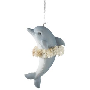 Christmas Dolphin Hanging Figurine