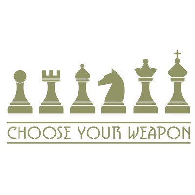 Chess Weapons Wall Decal The Decal Guru Color: Olive, Size: 23