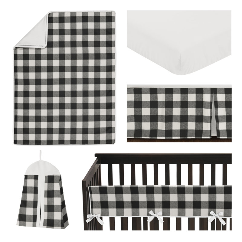 black and white buffalo check crib sheet