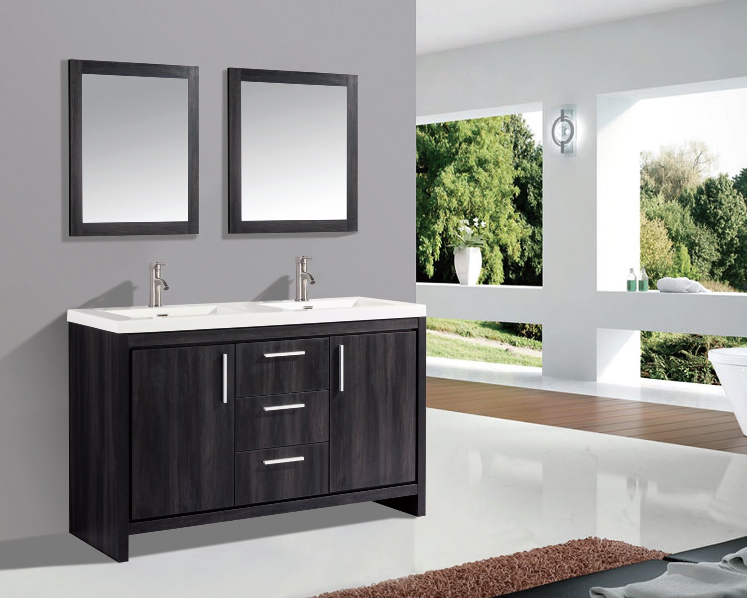 Orren Ellis Peiffer 59 Double Sink Bathroom Vanity Set Wayfair